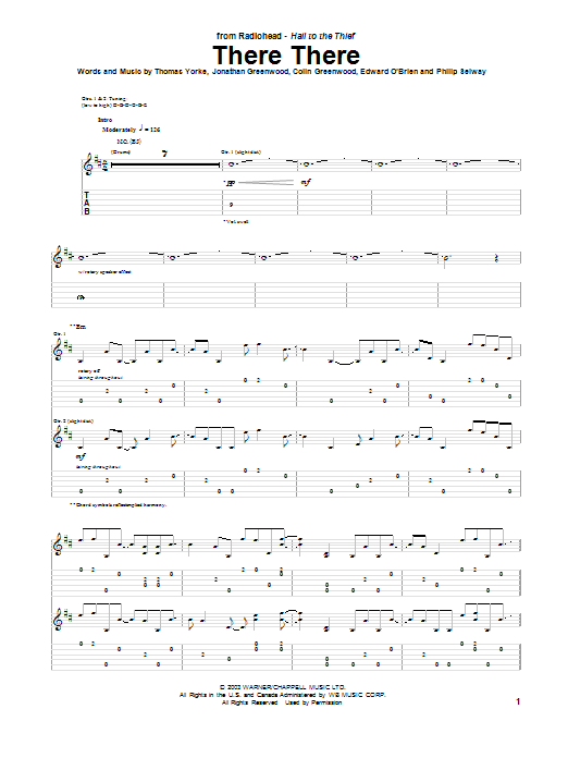 Download Radiohead There There Sheet Music