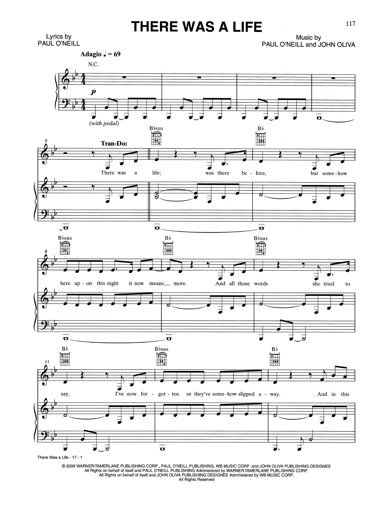 Download Trans-Siberian Orchestra There Was A Life Sheet Music