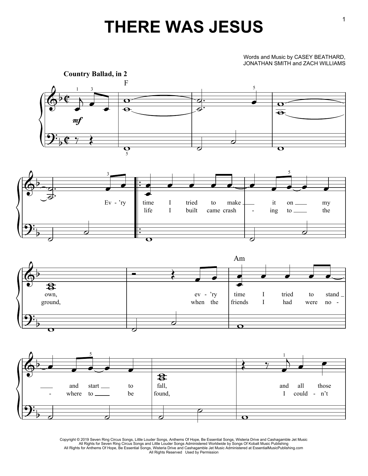 Download Zach Williams There Was Jesus (feat. Dolly Parton) Sheet Music