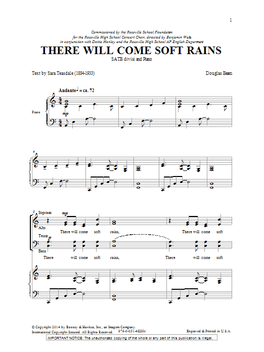 Download Douglas Beam There Will Come Soft Rains Sheet Music