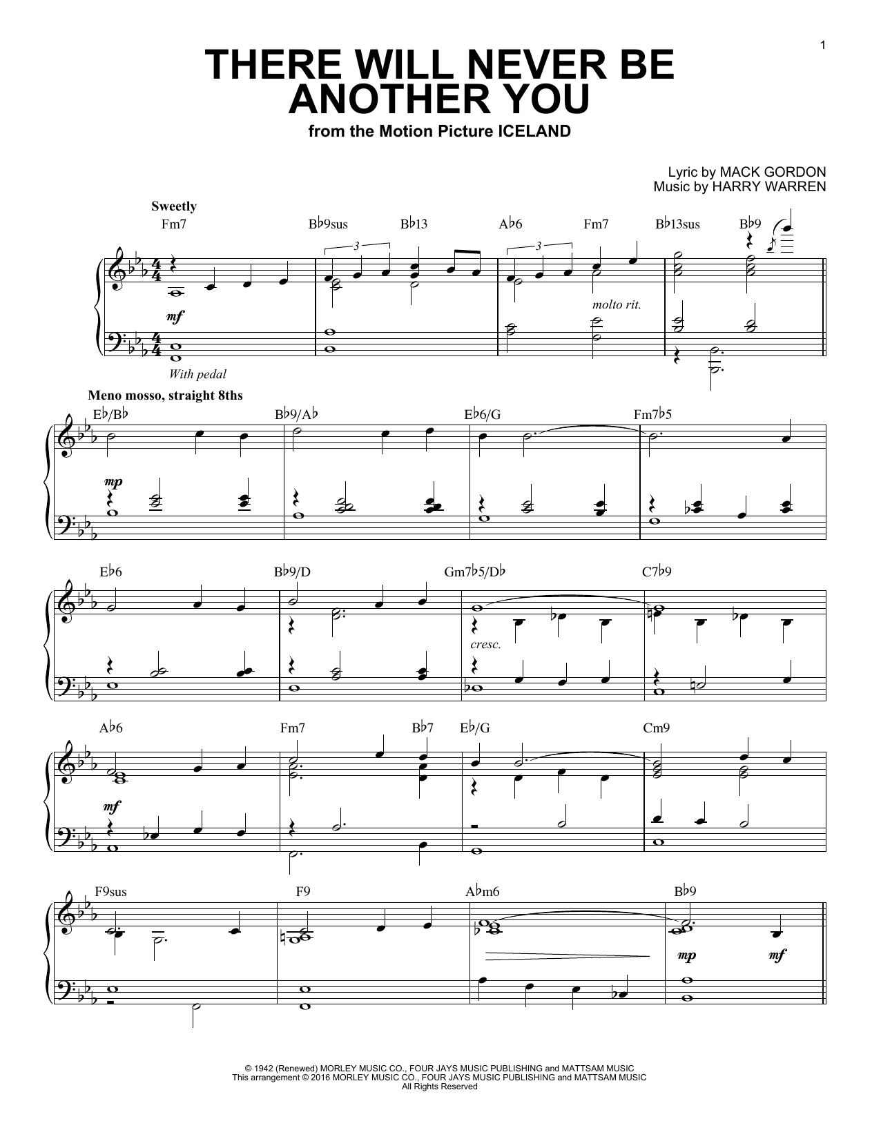 Download Harry Warren There Will Never Be Another You (arr. B Sheet Music