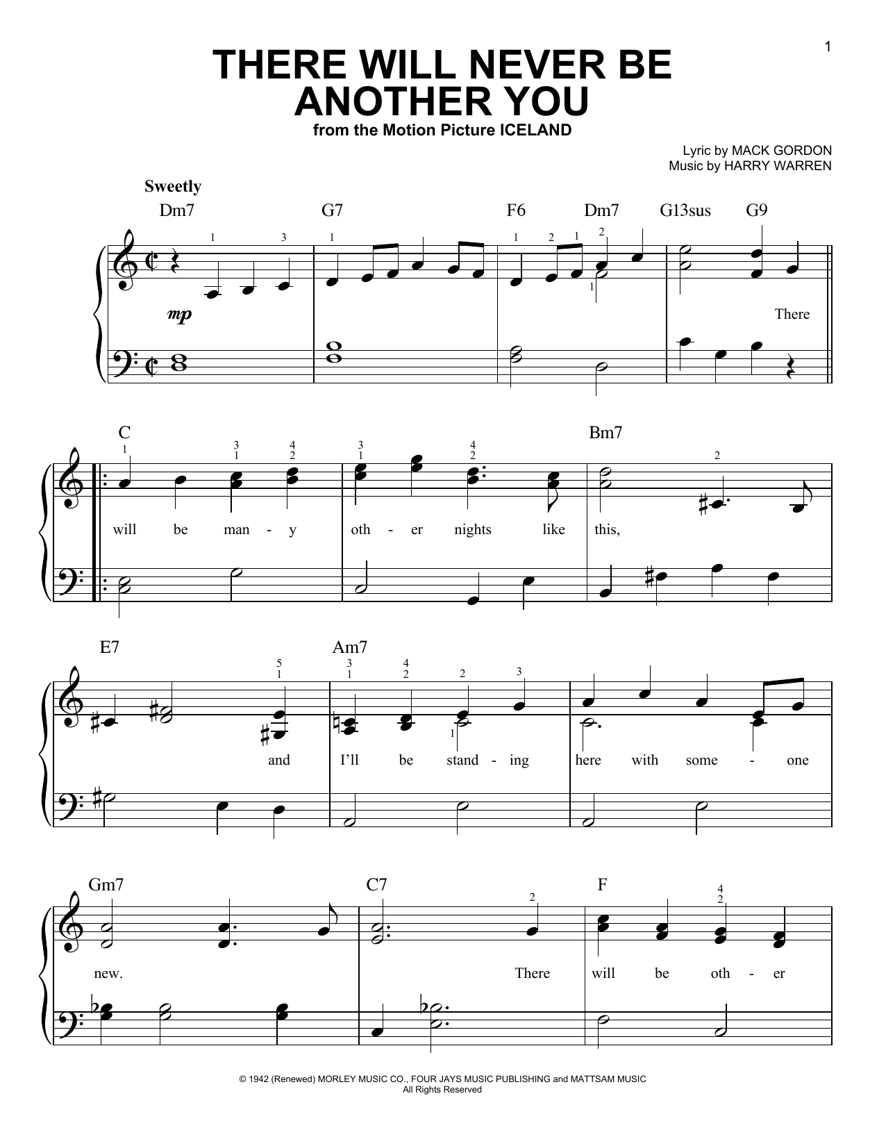 Download Nat King Cole There Will Never Be Another You Sheet Music