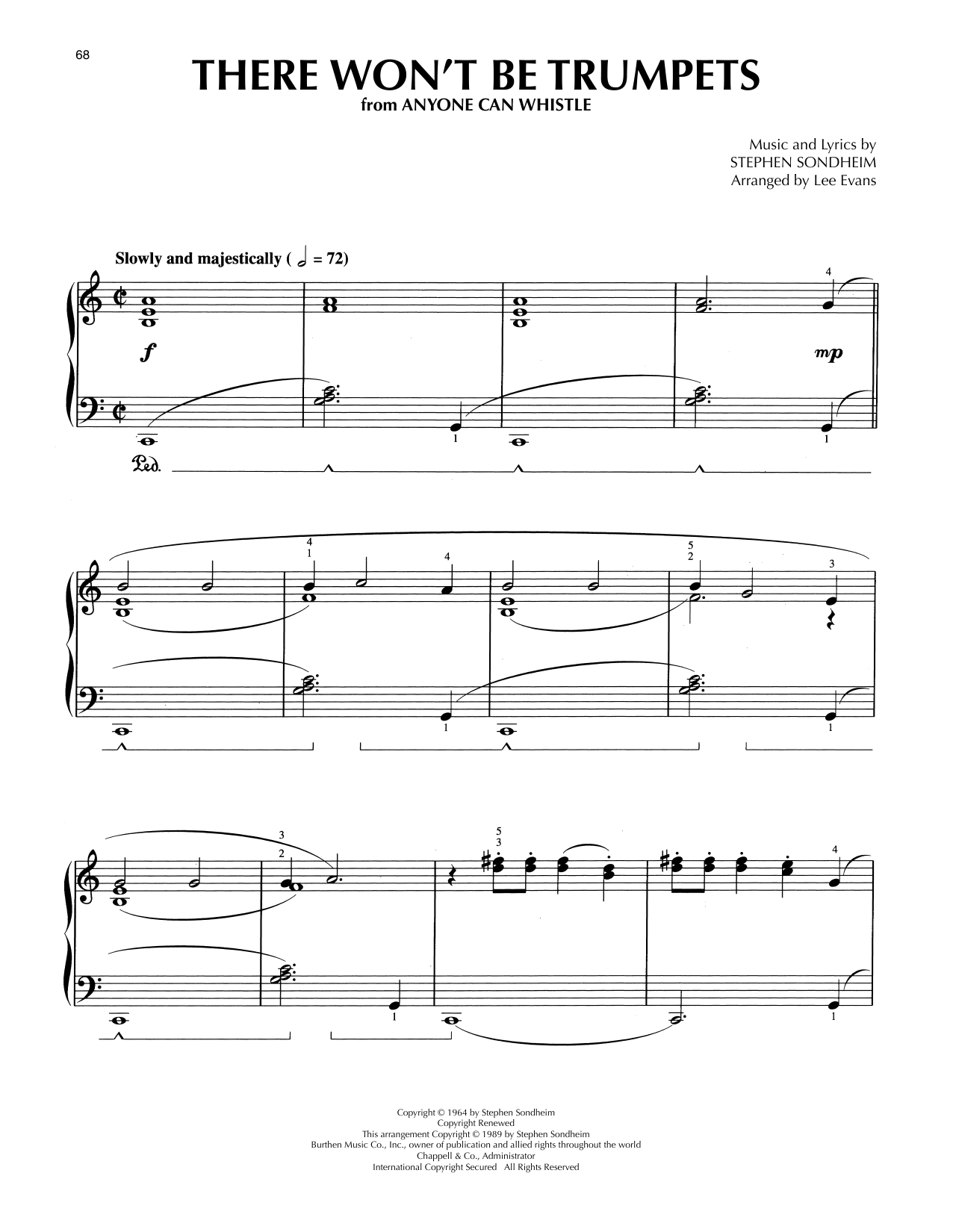 Download Stephen Sondheim There Won't Be Trumpets (from Anyone Ca Sheet Music