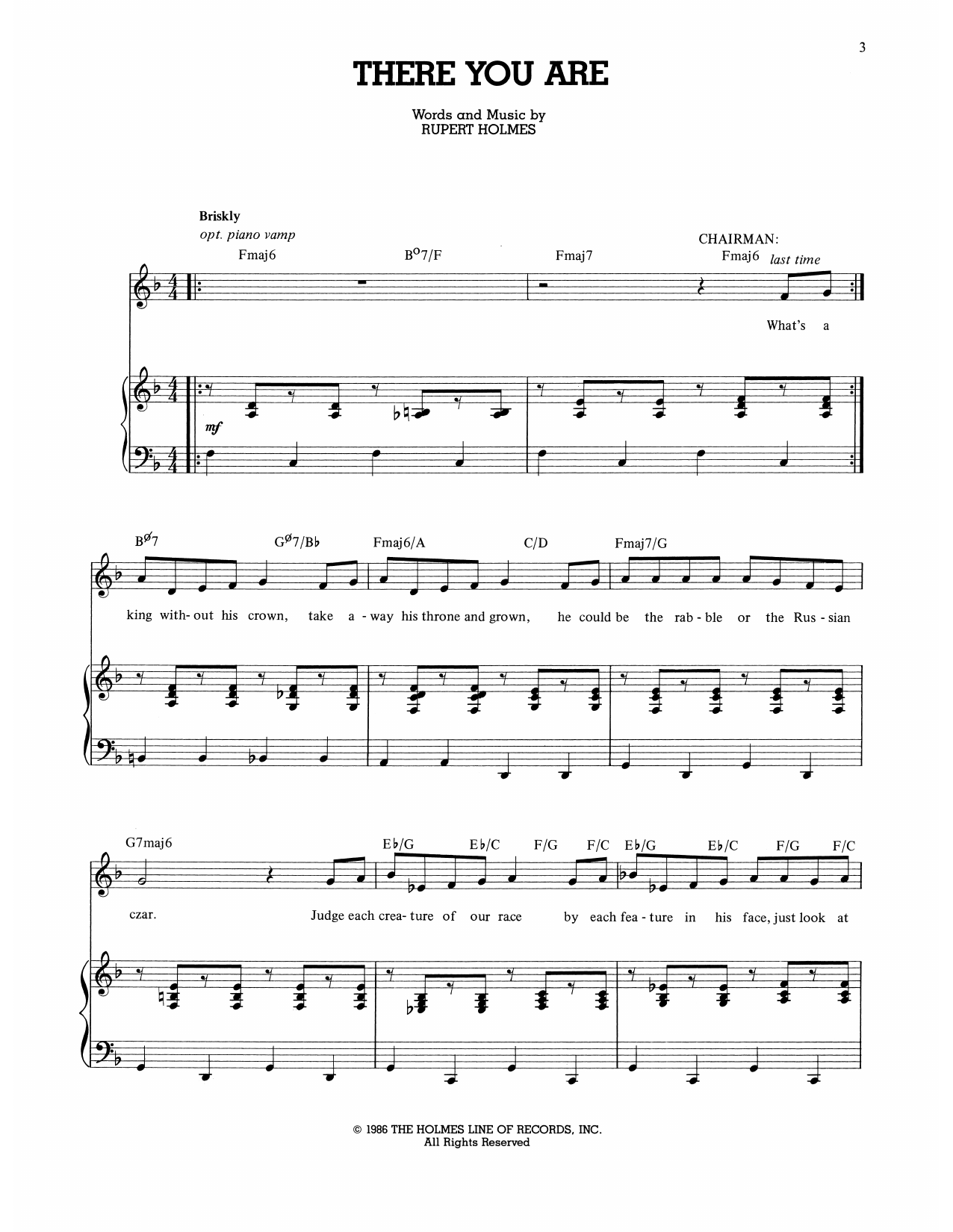 Download Rupert Holmes There You Are (from The Mystery of Edwi Sheet Music