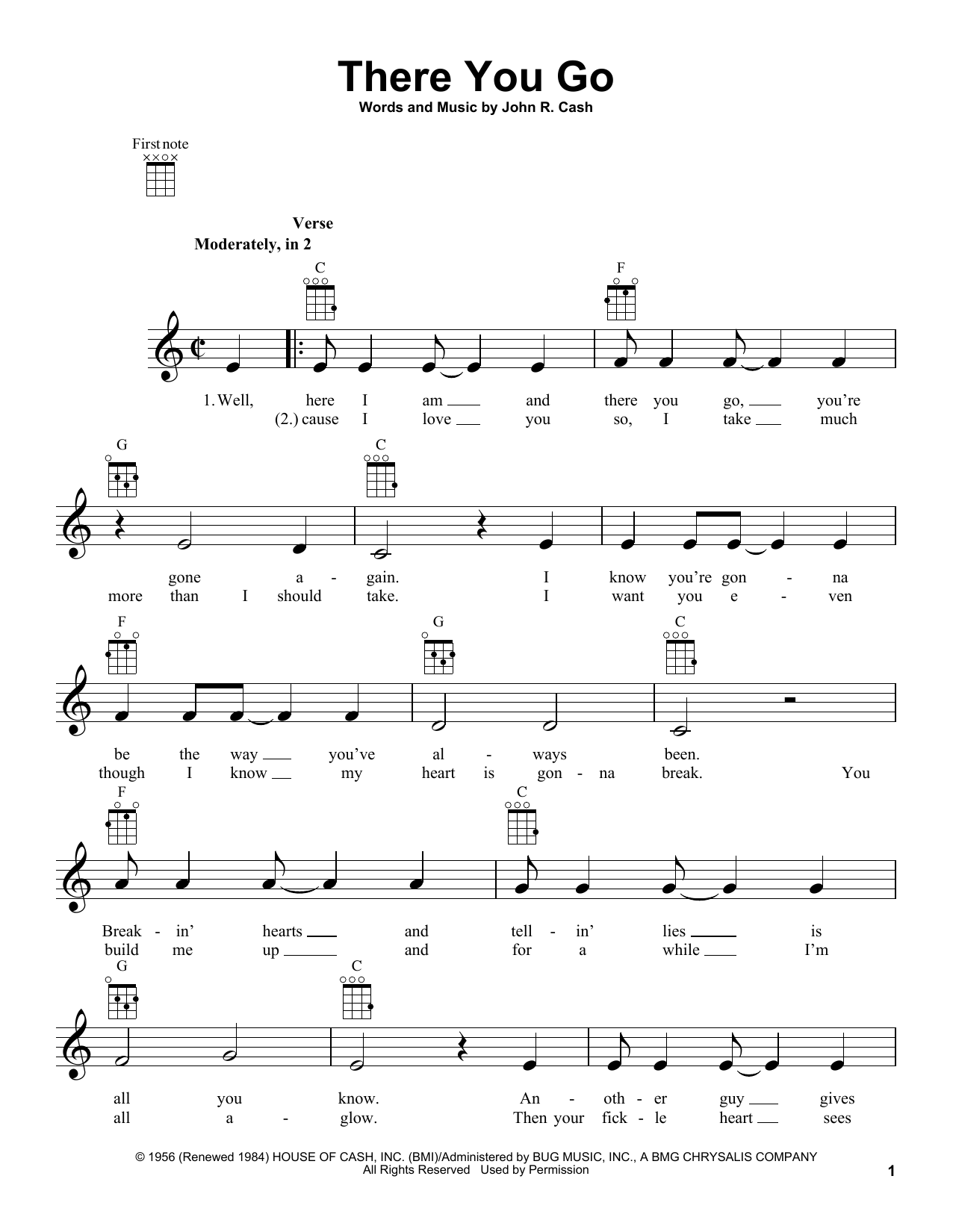 Download Johnny Cash There You Go Sheet Music