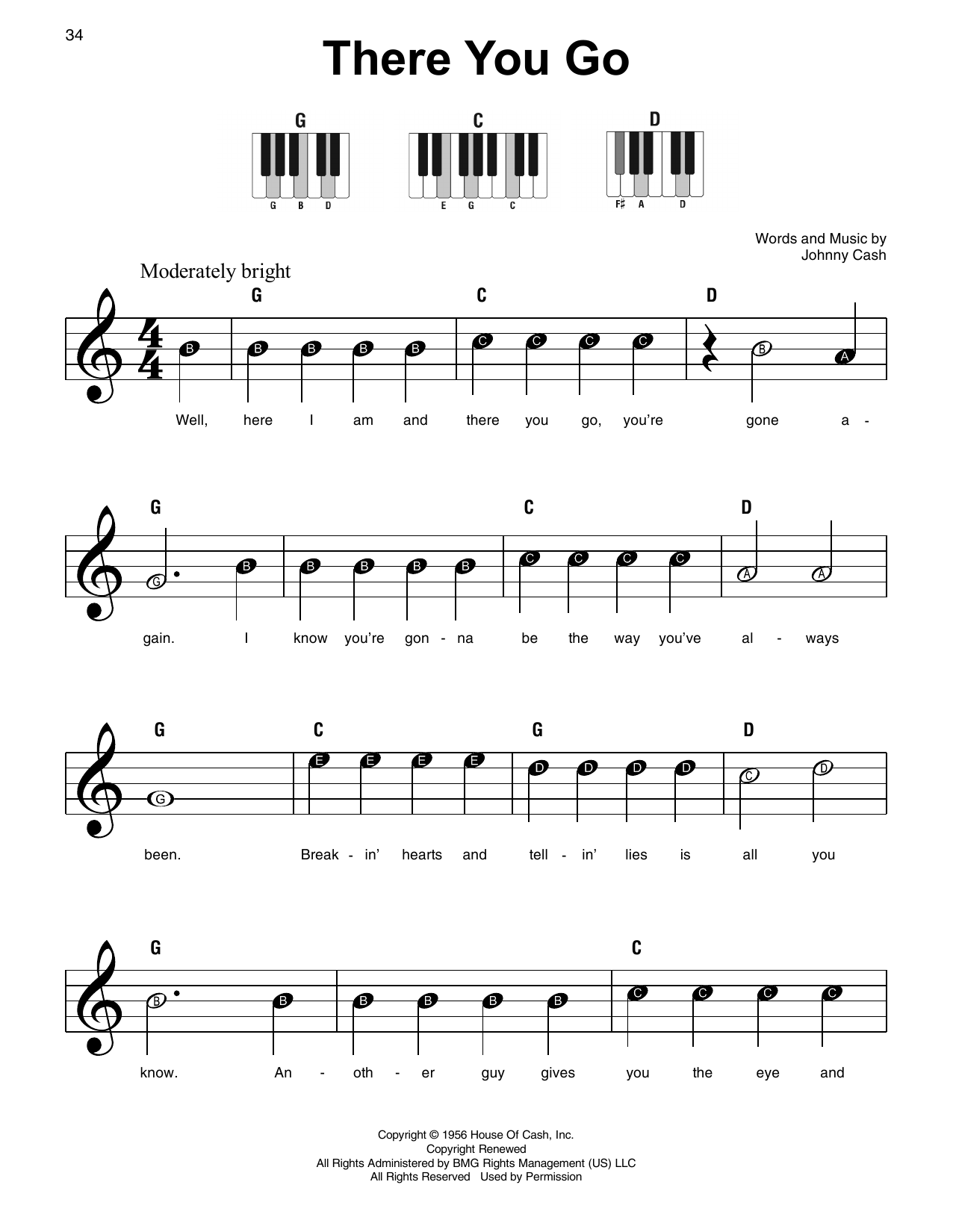 Download Johnny Cash There You Go Sheet Music