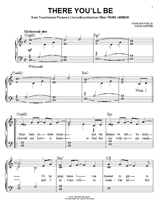 Download Faith Hill There You'll Be Sheet Music