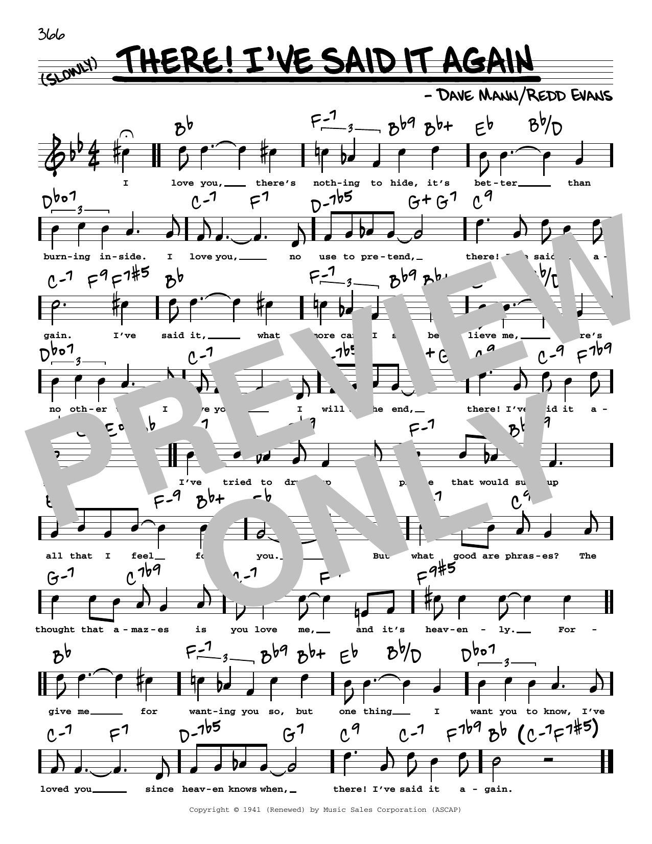 Download Dave Mann There! I've Said It Again (High Voice) Sheet Music