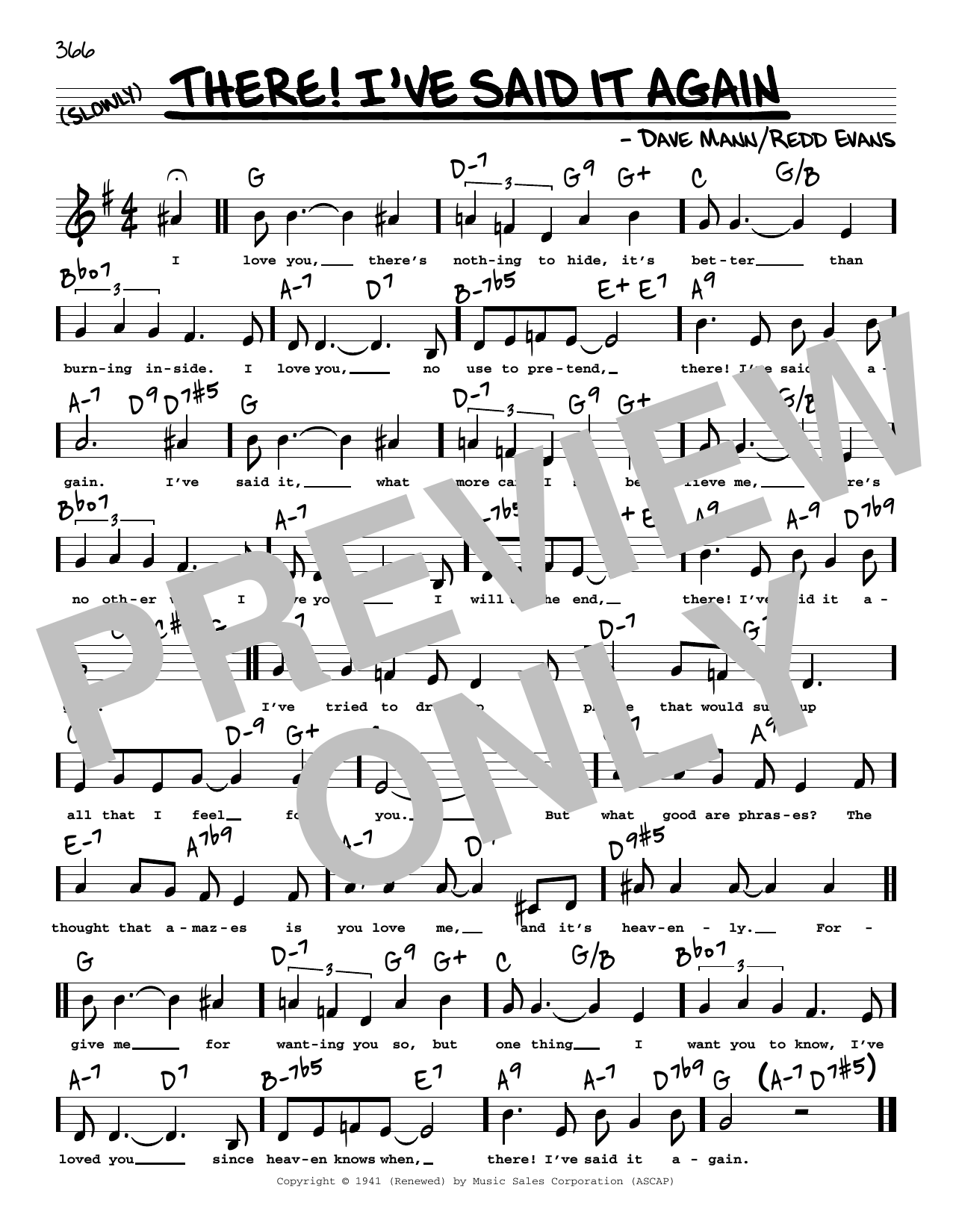 Download Dave Mann There! I've Said It Again (Low Voice) Sheet Music