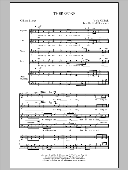 Download Joelle Wallach Therefore Sheet Music