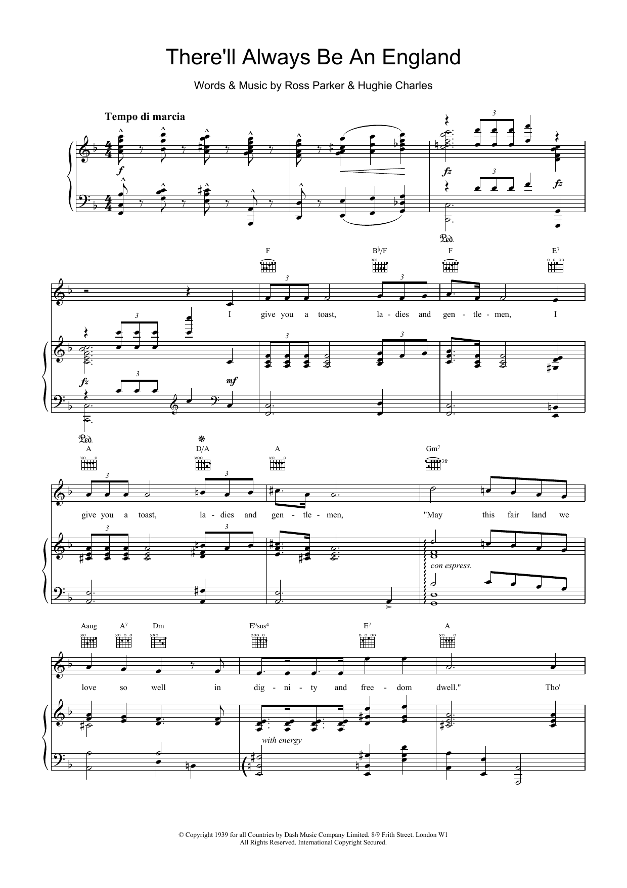 Download Ross Parker There'll Always Be An England Sheet Music
