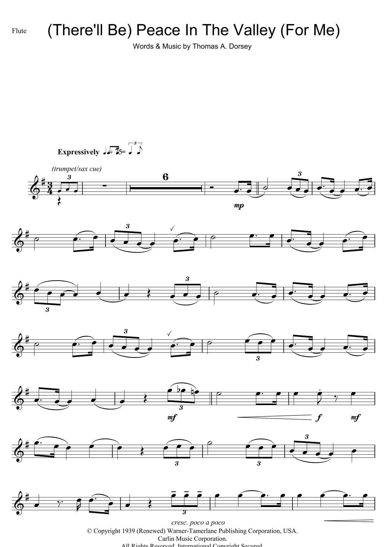 Download Johnny Cash (There'll Be) Peace In The Valley (For Sheet Music