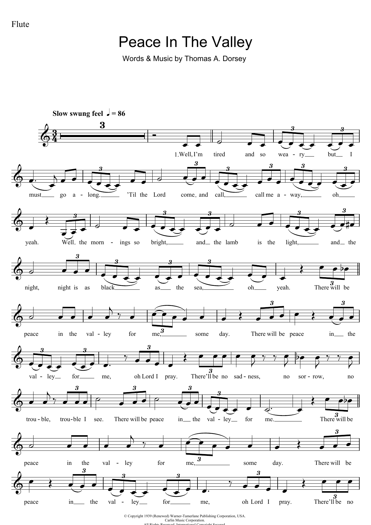Download Mahalia Jackson (There'll Be) Peace In The Valley (For Sheet Music