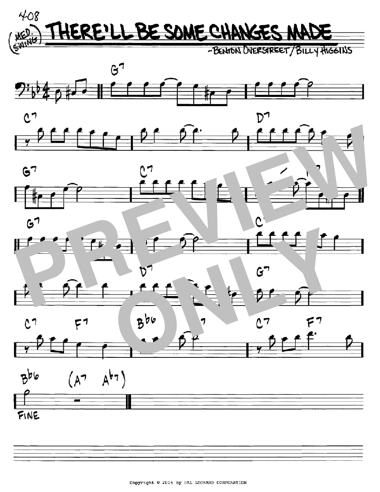 Download Billy Higgins There'll Be Some Changes Made Sheet Music