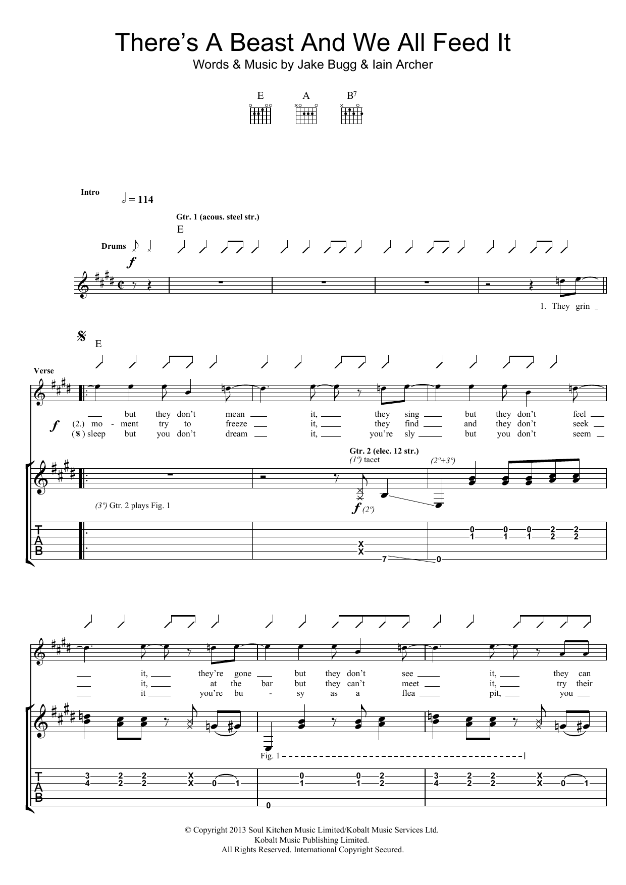 Download Jake Bugg There's A Beast And We All Feed It Sheet Music