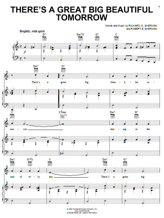 Download The Might Be Giants There's A Great Big Beautiful Tomorrow Sheet Music