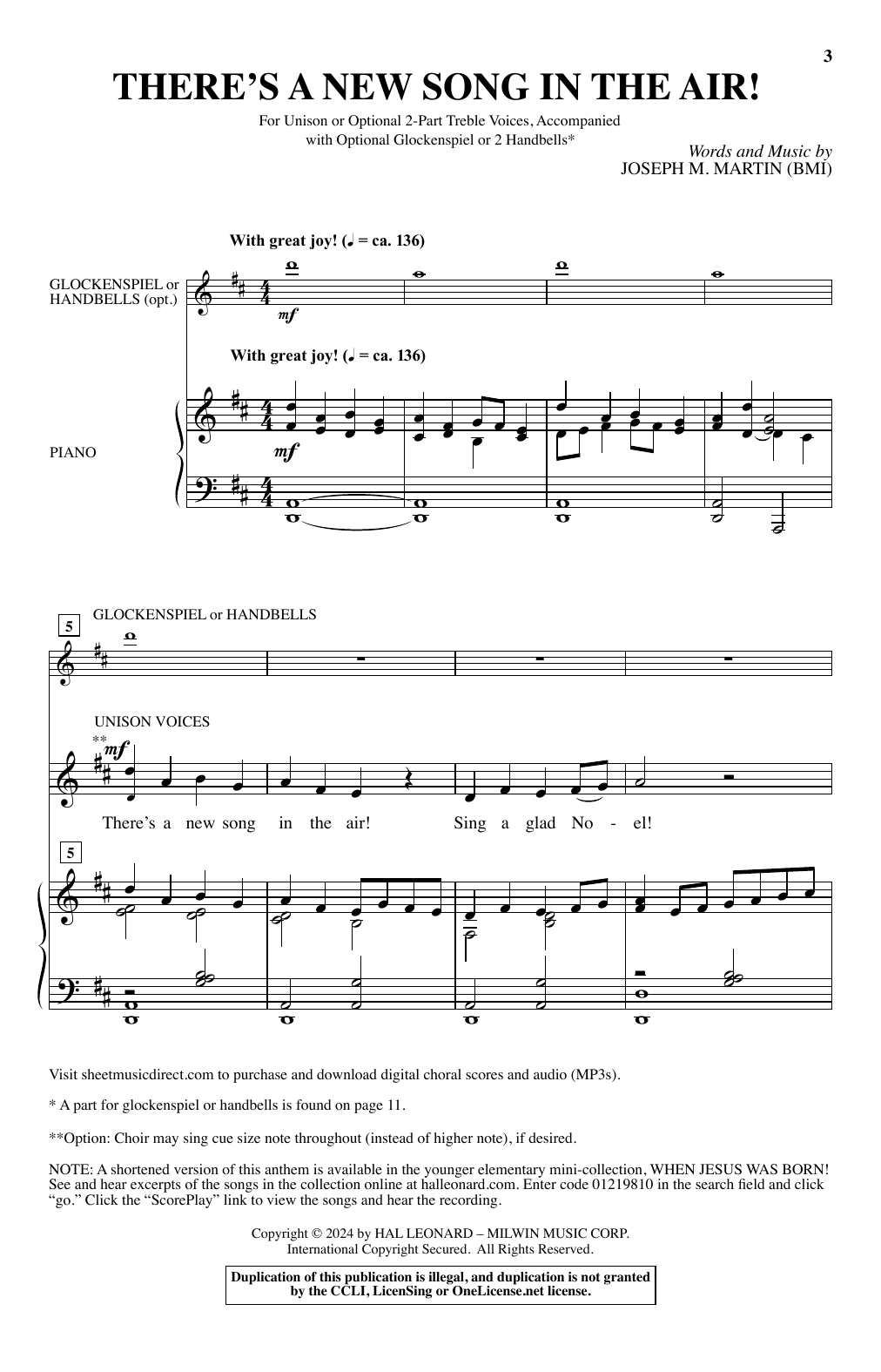 Joseph M. Martin There's A New Song In The Air! sheet music notes printable PDF score