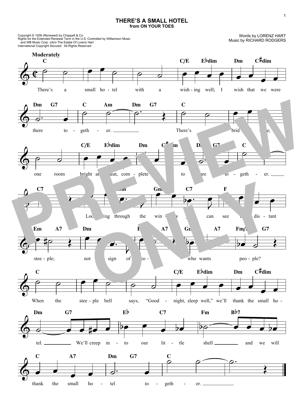 Download Rodgers & Hart There's A Small Hotel Sheet Music