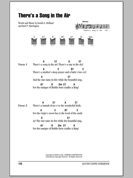 Download Josiah G. Holland There's A Song In The Air Sheet Music
