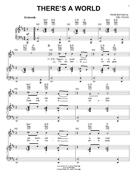 Download Neil Young There's A World Sheet Music