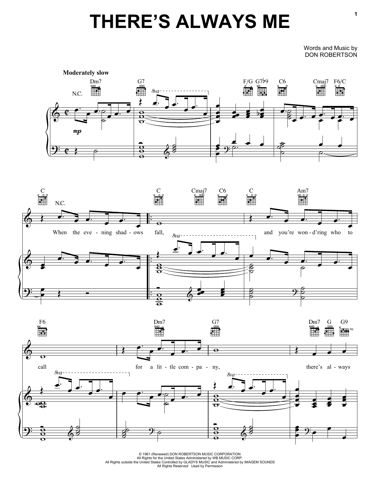 Download Elvis Presley There's Always Me Sheet Music