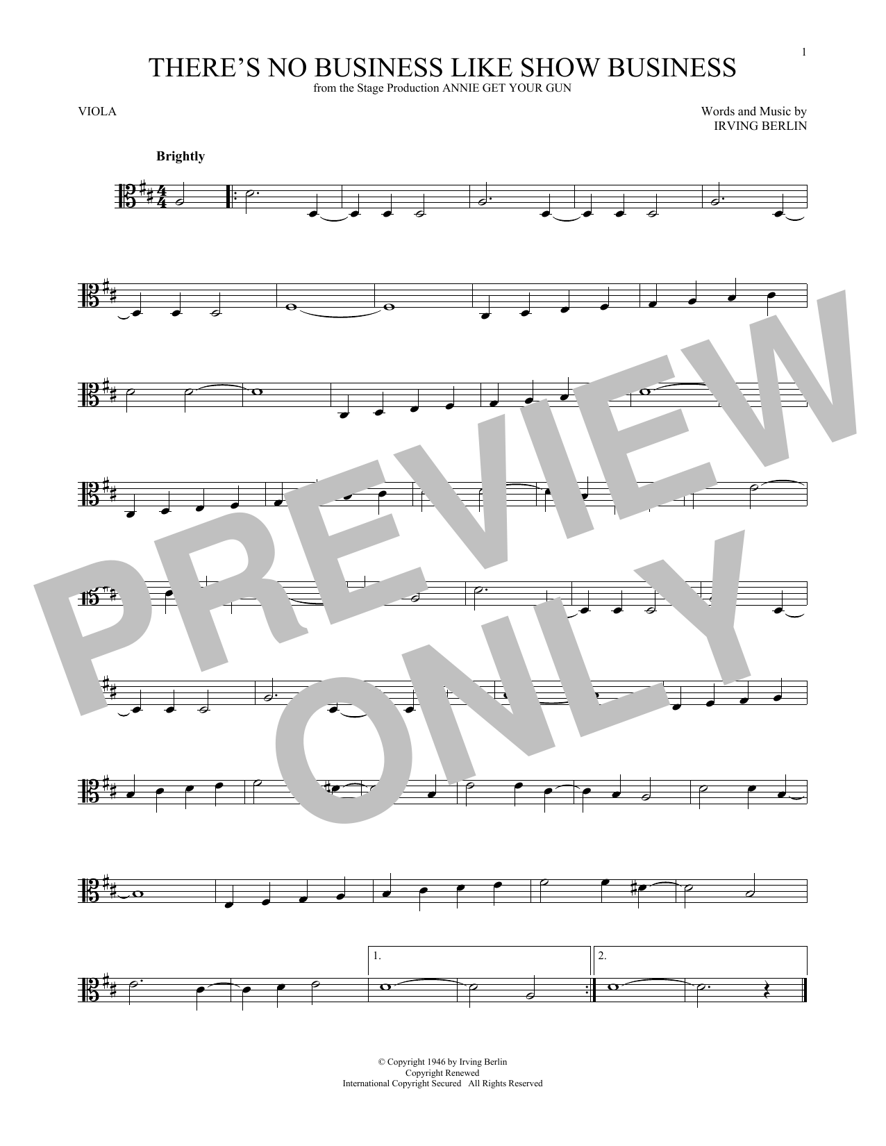 Download Irving Berlin There's No Business Like Show Business Sheet Music