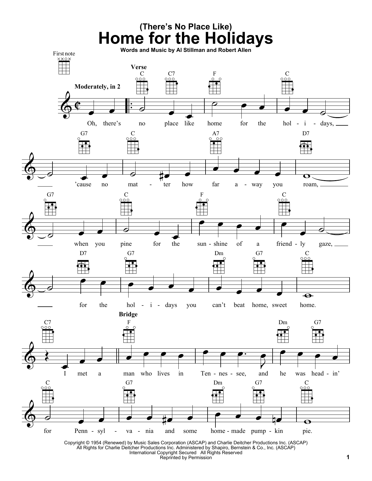 Download Al Stillman (There's No Place Like) Home For The Ho Sheet Music