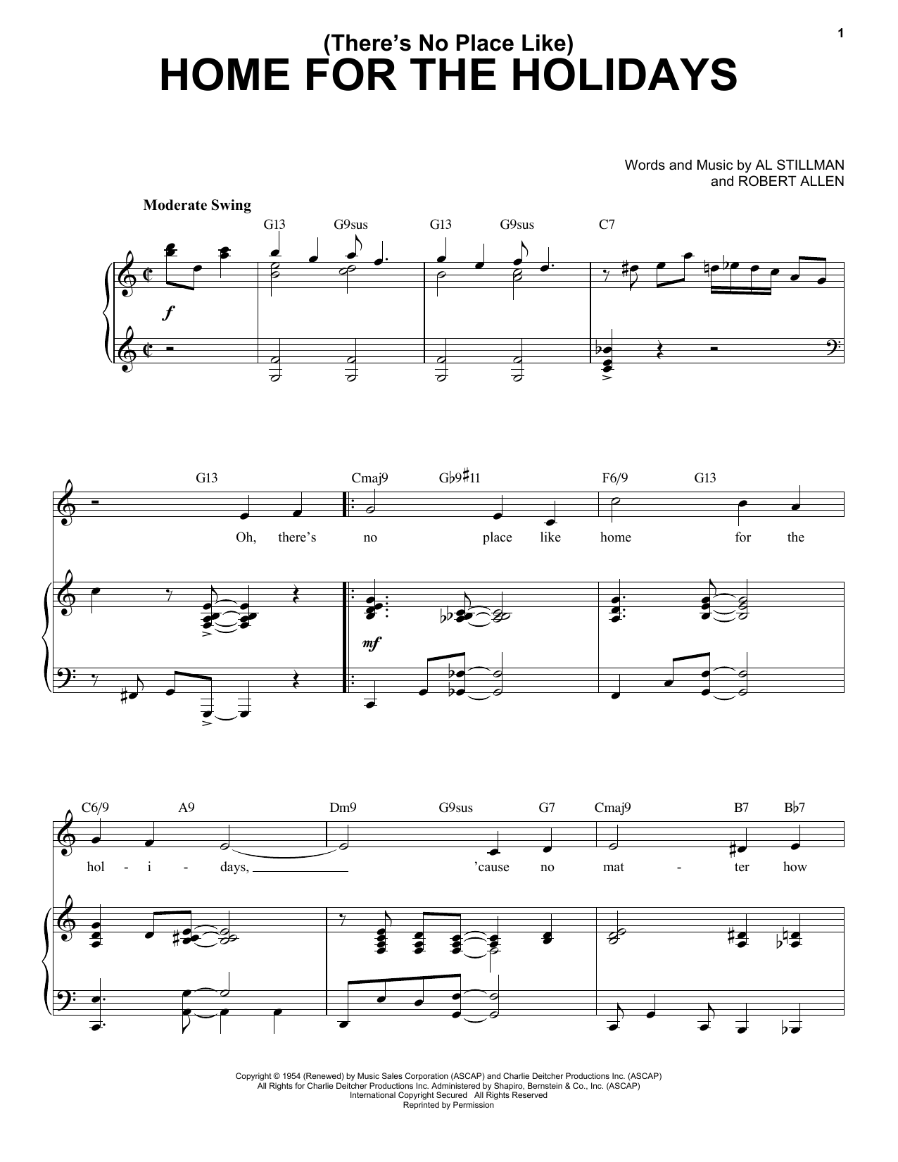 Download Perry Como (There's No Place Like) Home For The Ho Sheet Music
