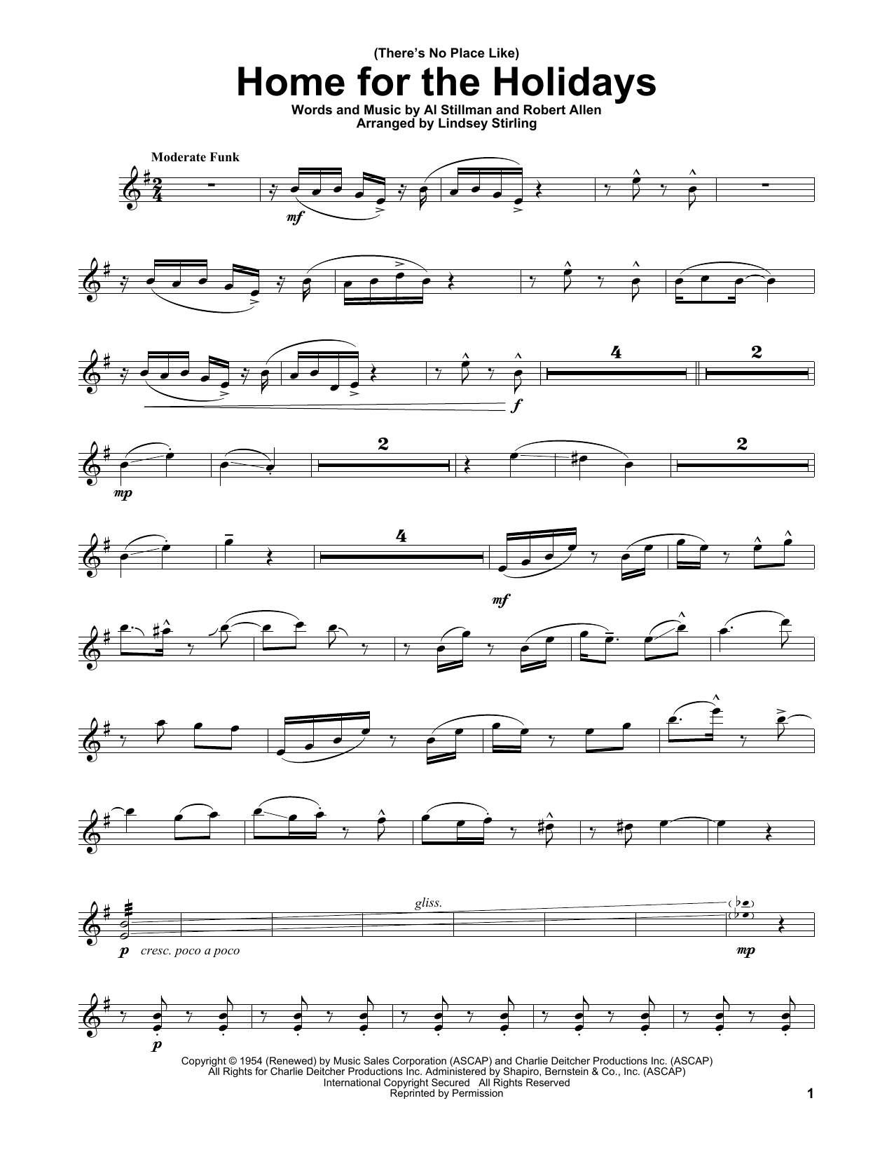 Download Lindsey Stirling (There's No Place Like) Home For The Ho Sheet Music
