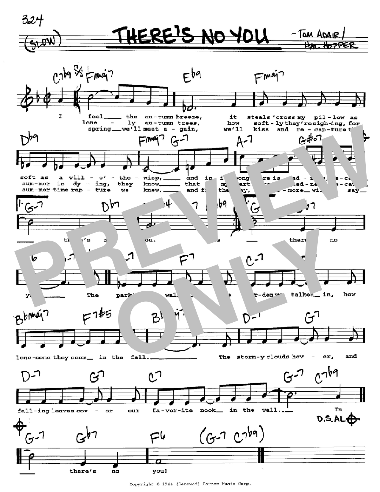 Download Tom Adair There's No You Sheet Music