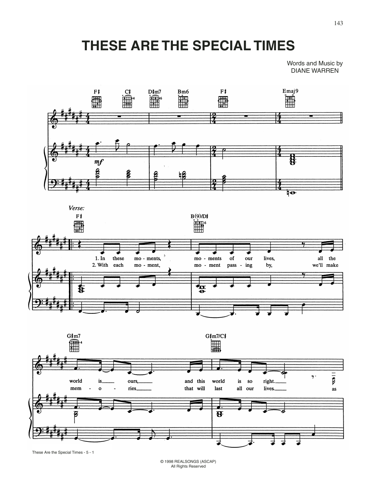 Download CÉLINE DION These Are Special Times Sheet Music