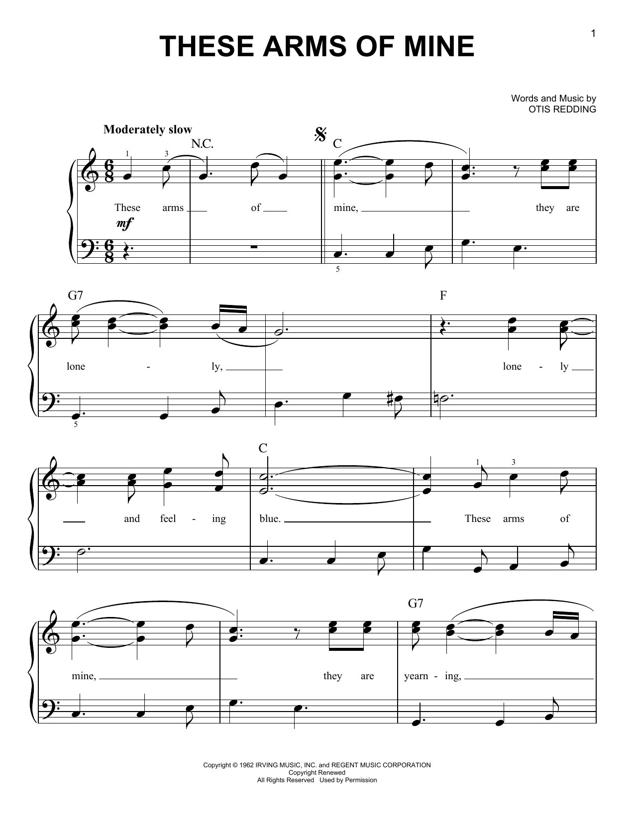 Download Otis Redding These Arms Of Mine Sheet Music