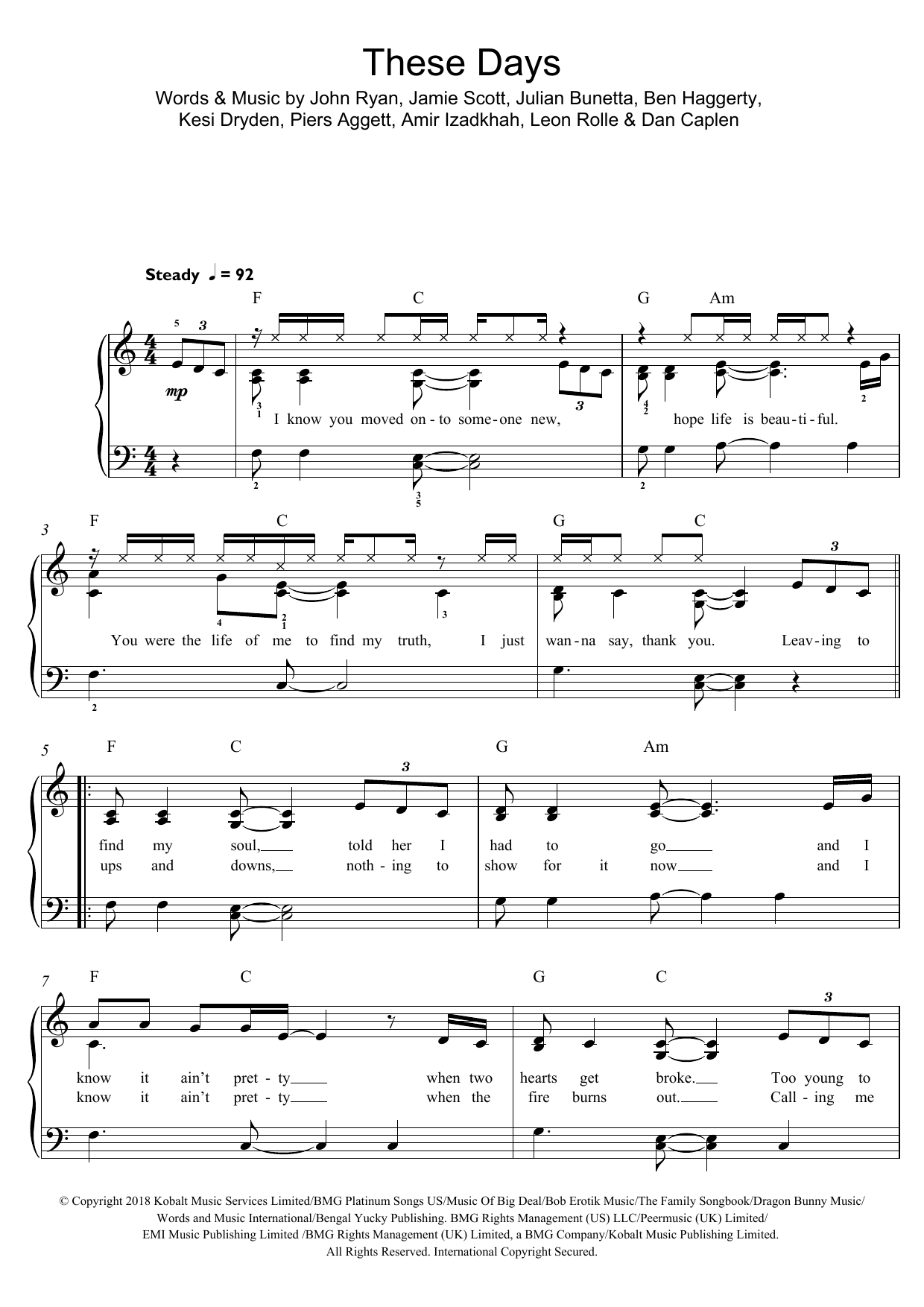 Download Rudimental These Days (featuring Jess Glynne, Mack Sheet Music