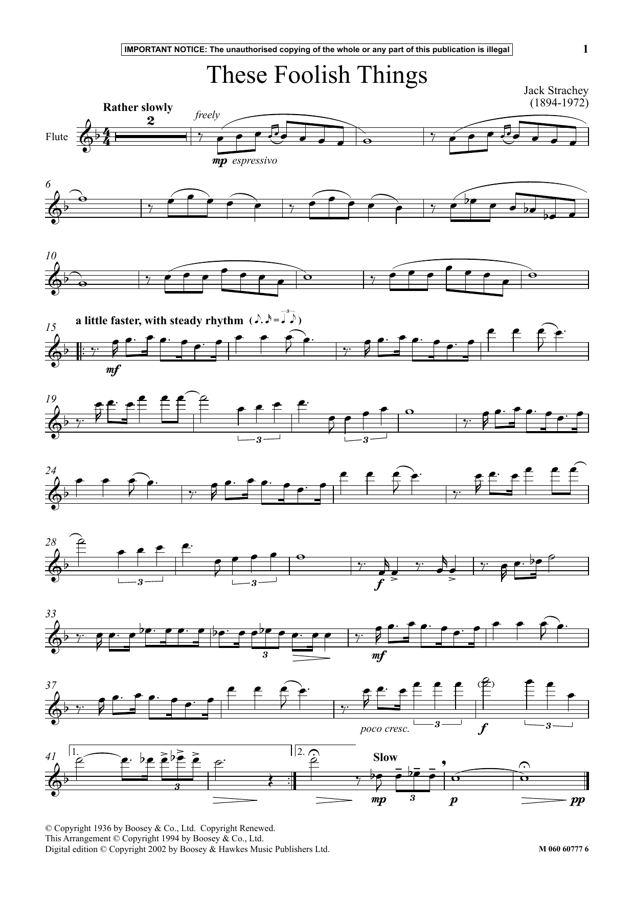 Download Jack Strachey These Foolish Things Sheet Music