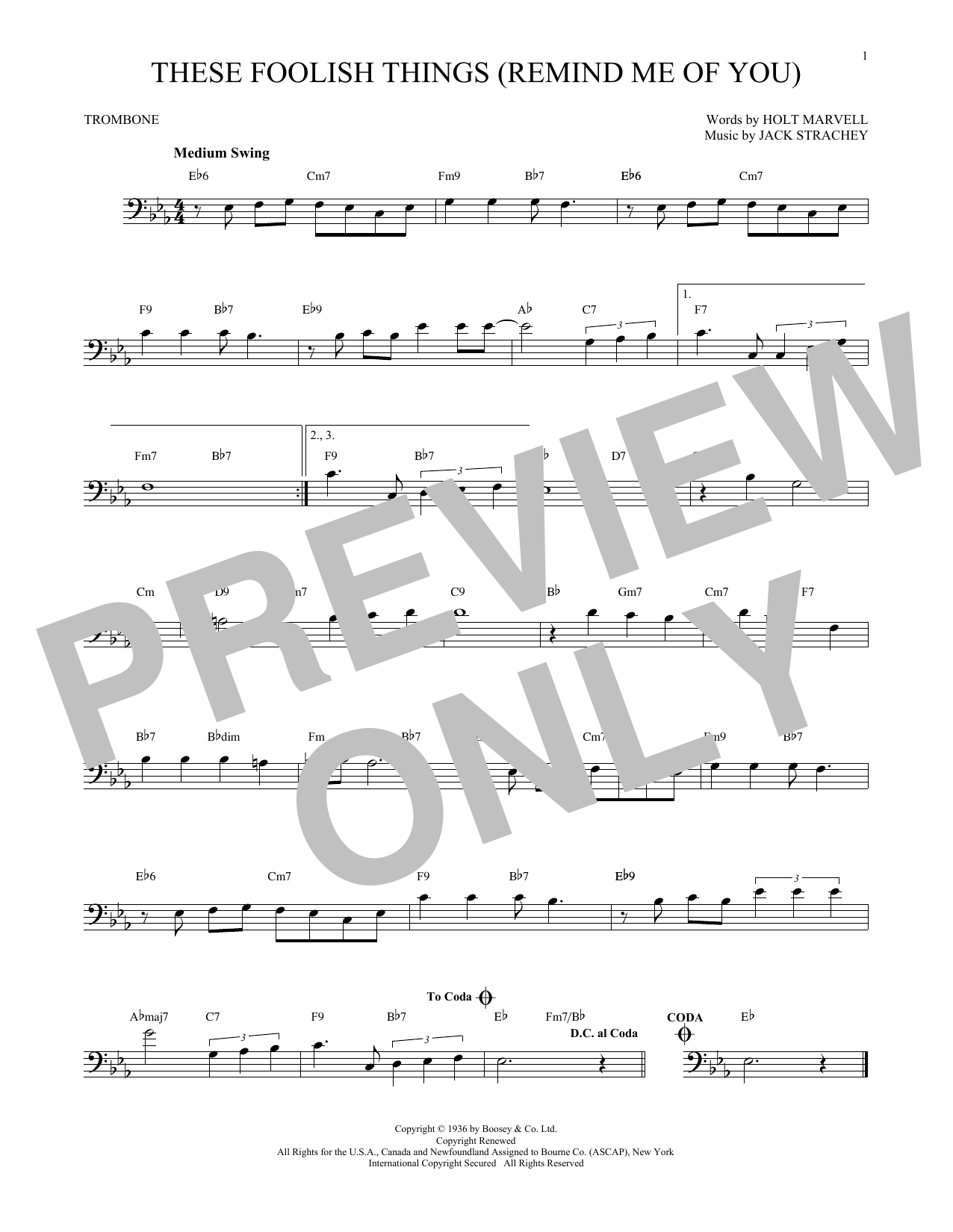 Download Holt Marvell These Foolish Things (Remind Me Of You) Sheet Music