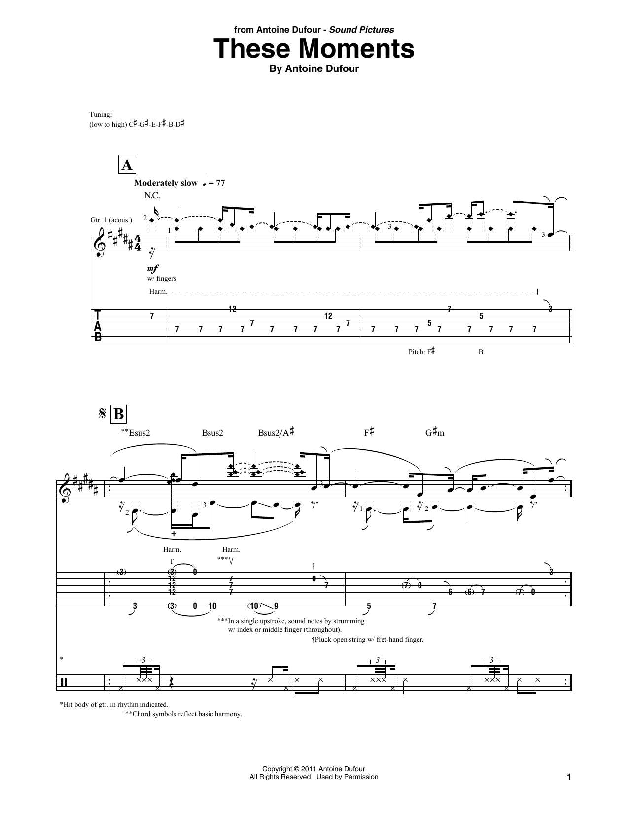 Download Antoine Dufour These Moments Sheet Music