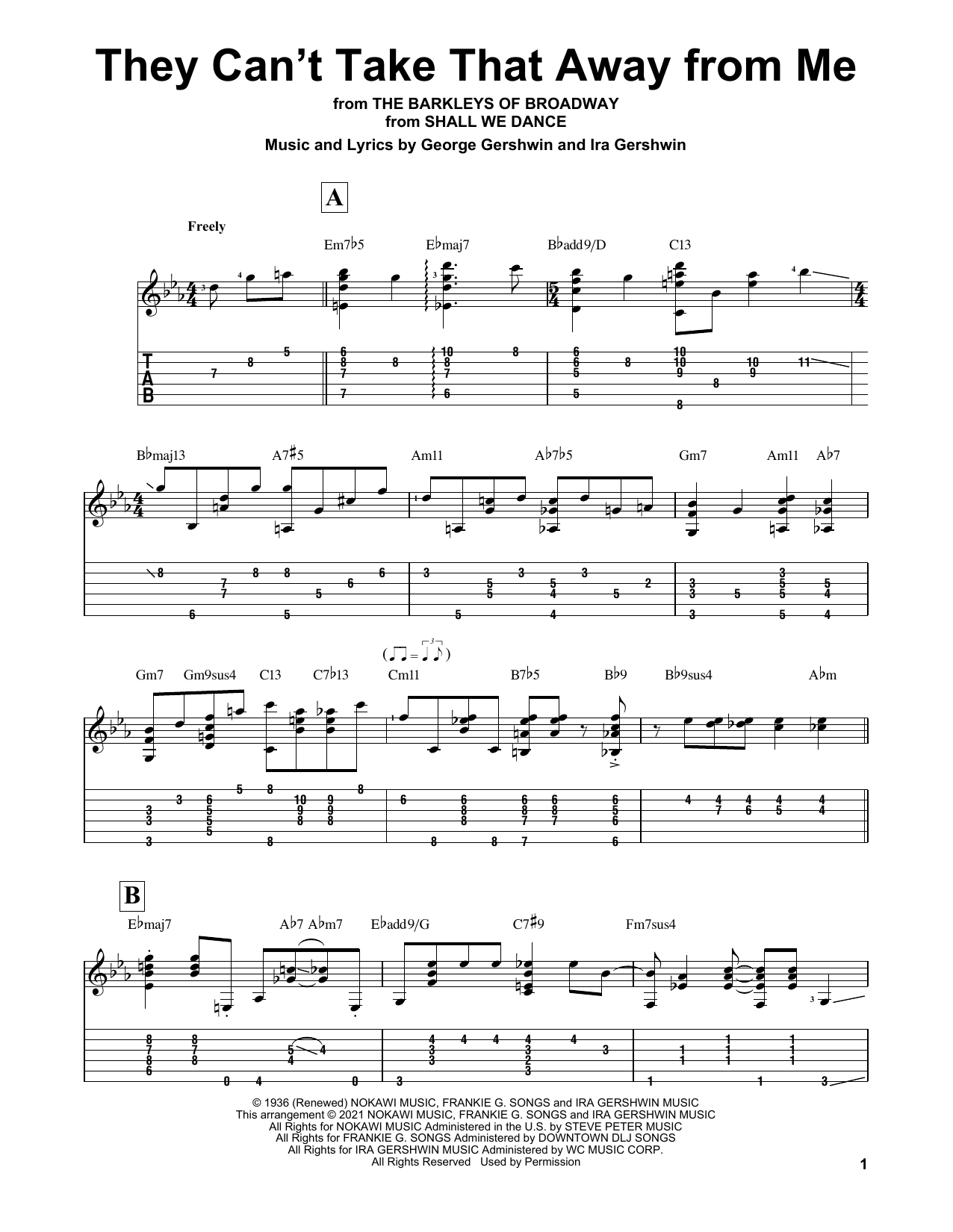 Download George Gershwin They Can't Take That Away From Me (arr. Sheet Music