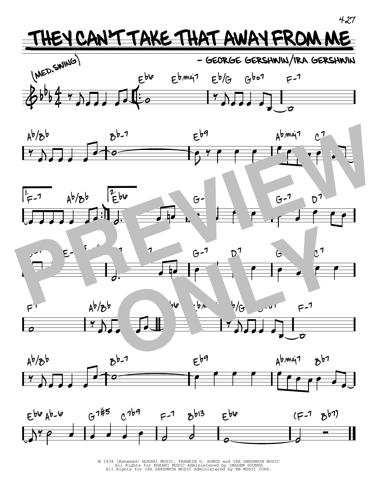 Download George Gershwin & Ira Gershwin They Can't Take That Away From Me Sheet Music