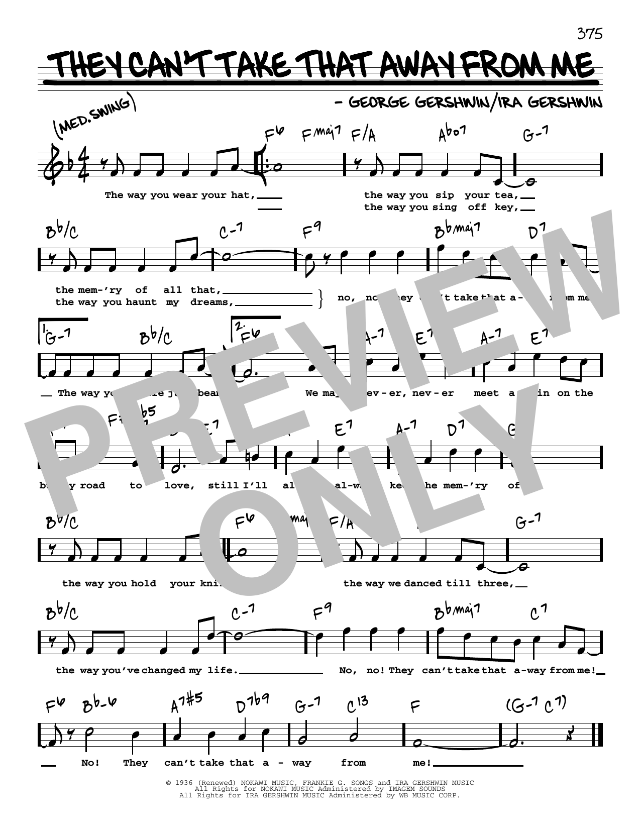 Download Frank Sinatra They Can't Take That Away From Me (High Sheet Music
