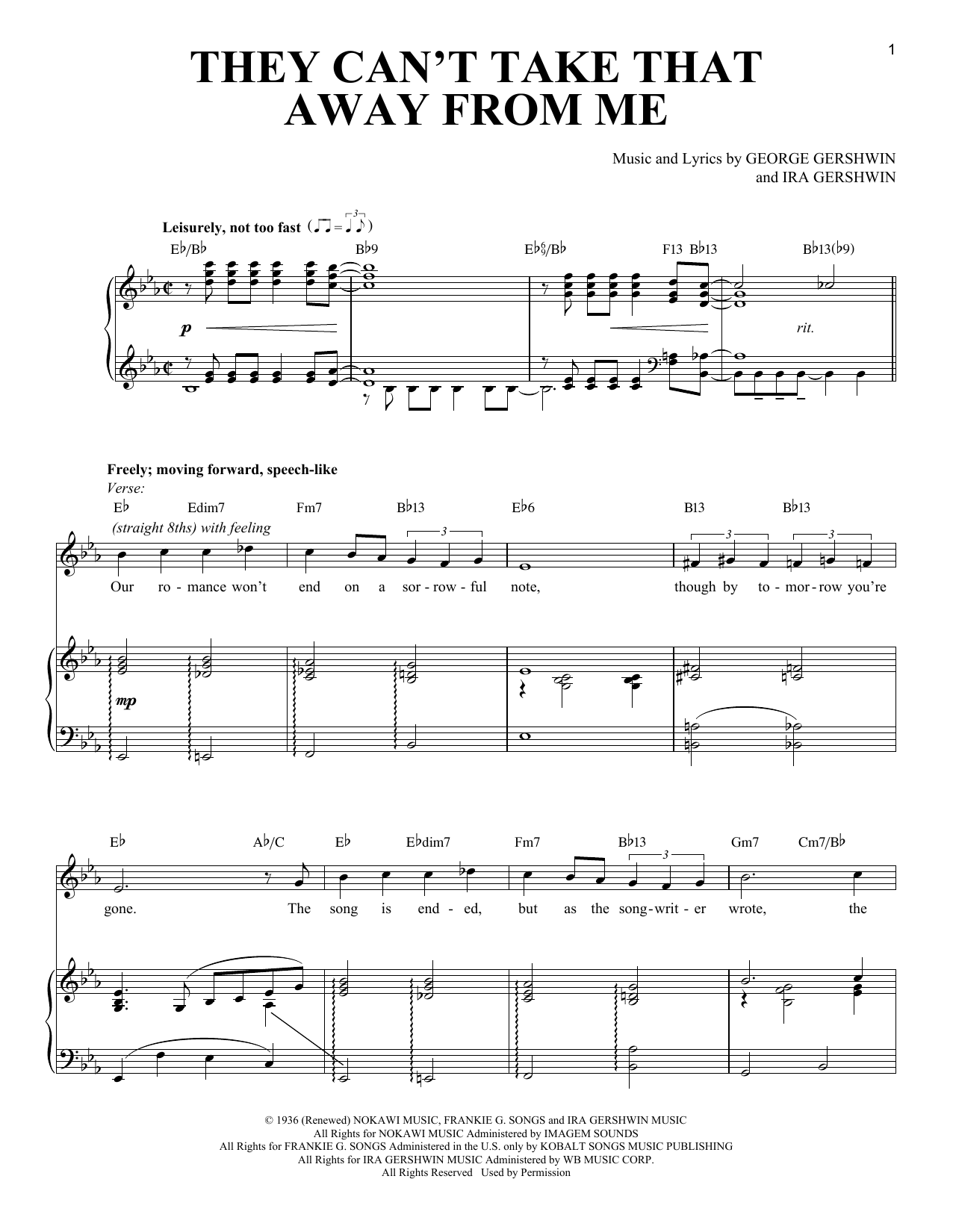 Download Richard Walters They Can't Take That Away From Me Sheet Music