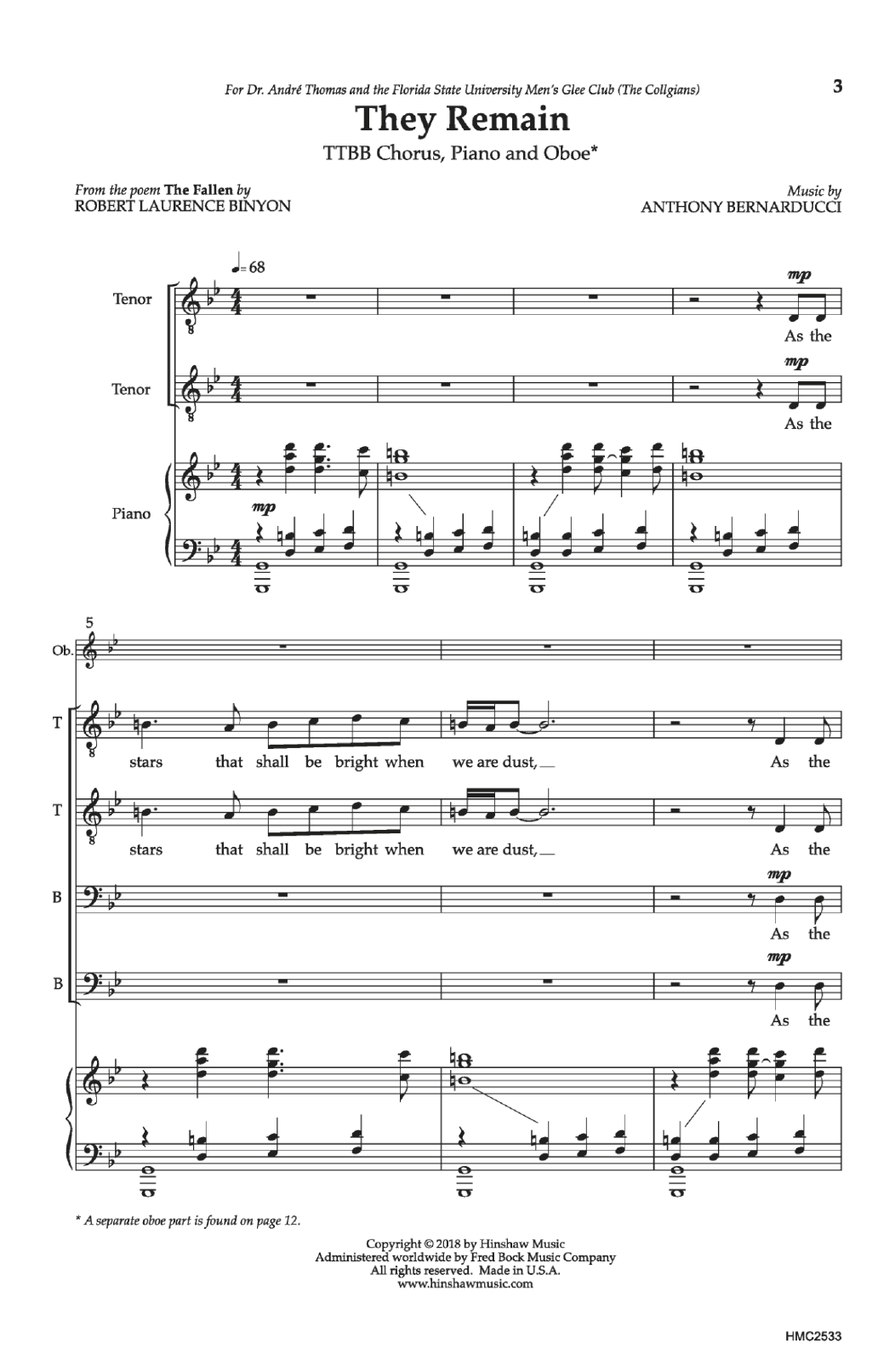 Download Anthony Bernaducci They Remain Sheet Music