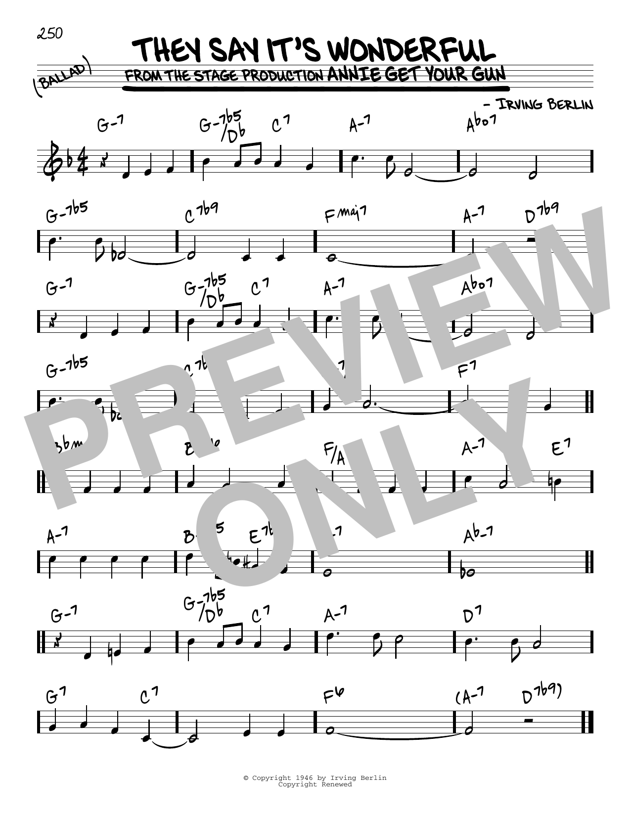 Download Irving Berlin They Say It's Wonderful Sheet Music