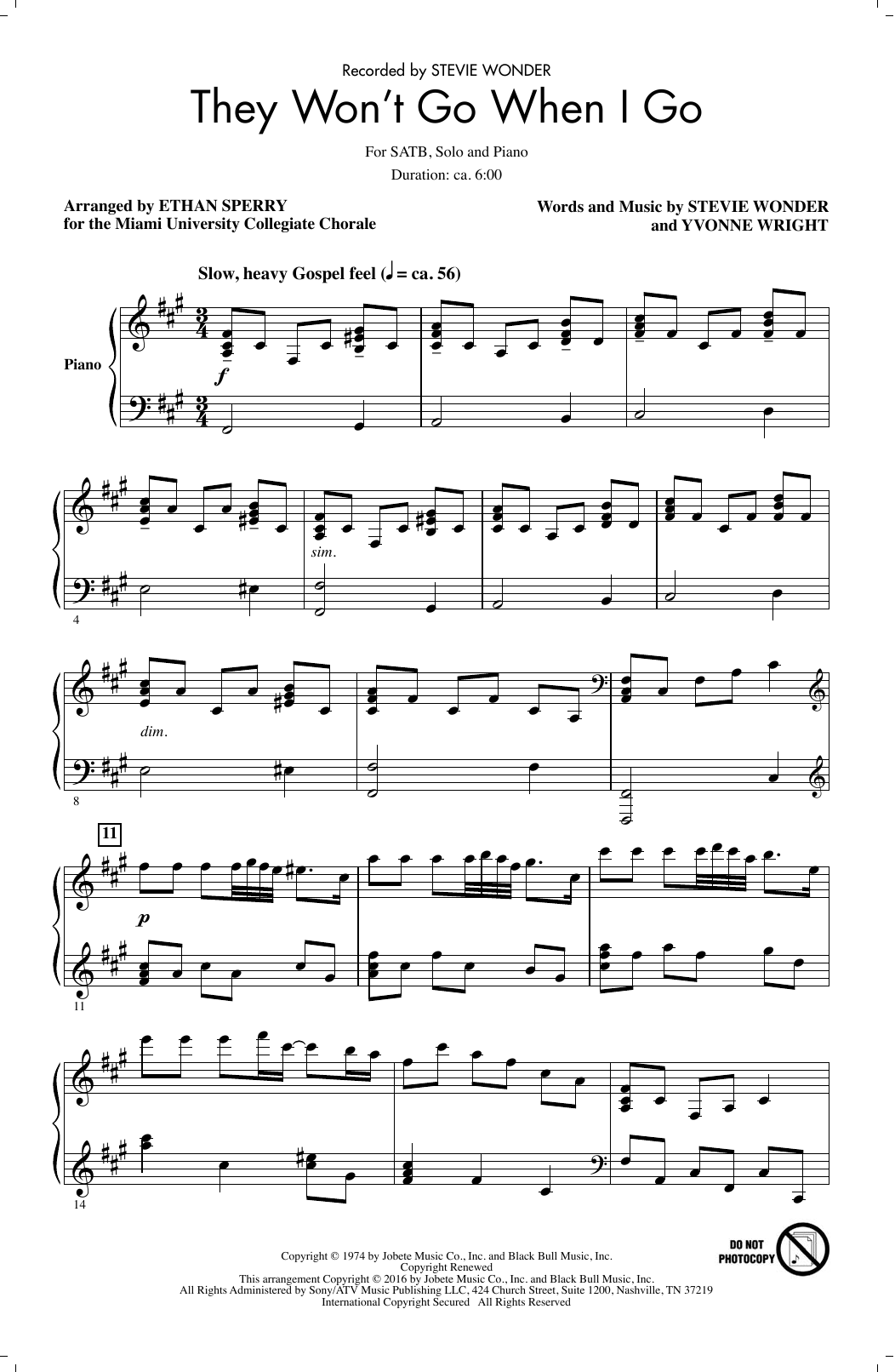 Download Ethan Sperry They Won't Go When I Go Sheet Music