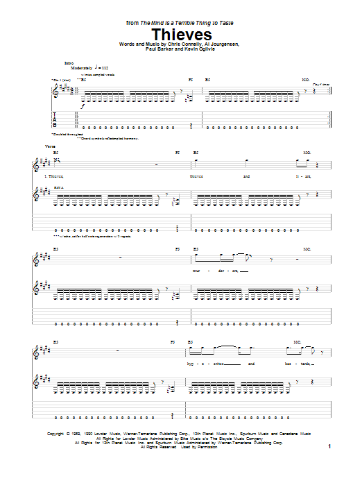 Download Ministry Thieves Sheet Music