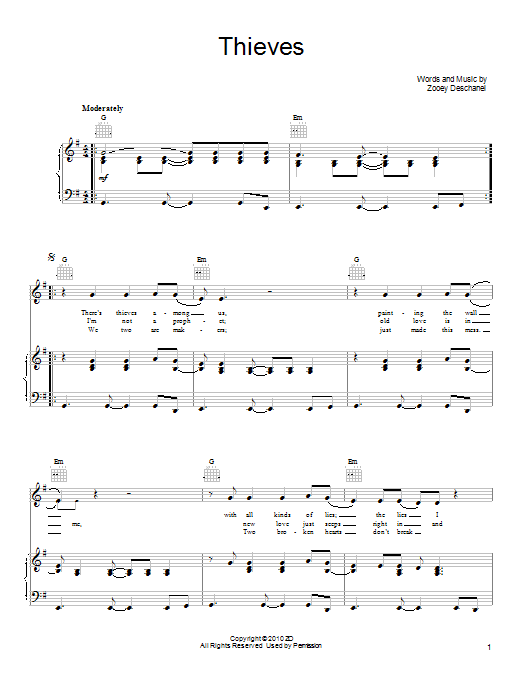 Download She & Him Thieves Sheet Music