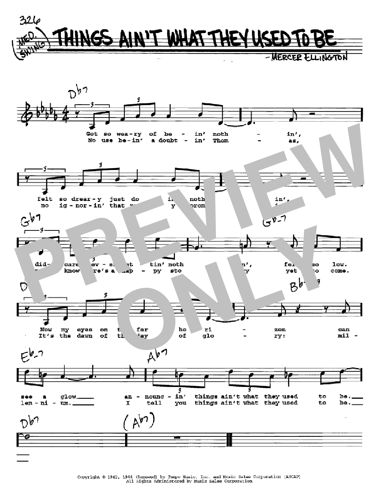 Download Mercer Ellington Things Ain't What They Used To Be Sheet Music
