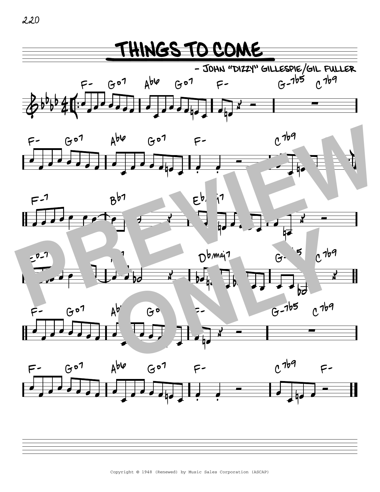 Download Dizzy Gillespie Things To Come Sheet Music