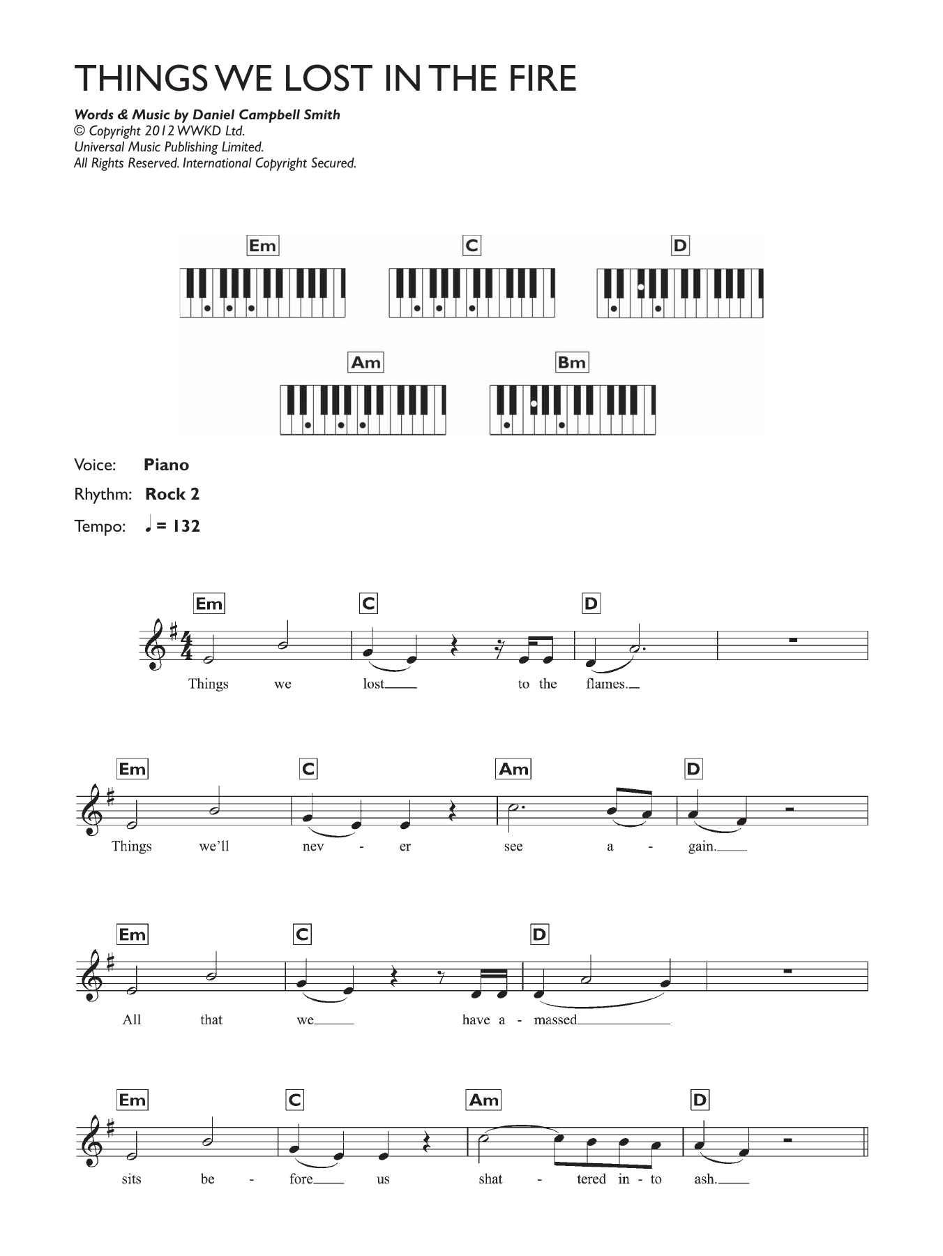 Download Bastille Things We Lost In The Fire Sheet Music