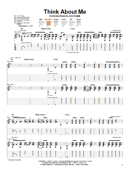 Download Goo Goo Dolls Think About Me Sheet Music