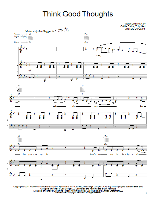 Download Colbie Caillat Think Good Thoughts Sheet Music